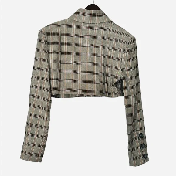 For Love and Lemons Kym Crop Blazer Grey Small NEW NWT FLL